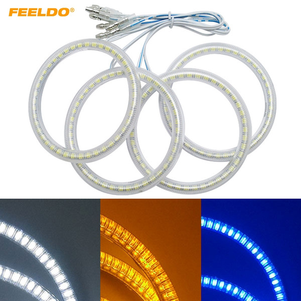 FEELDO 4Pcs/Set Auto SMD Angel Eyes Light Halo Ring For Lada VAZ 2114 Headlight Lamp #1159