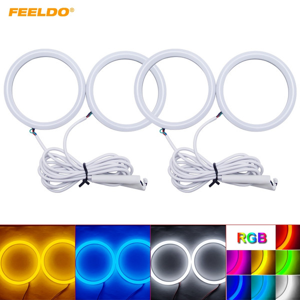 FEELDO Car Xenon Cotton Angel Eyes Halo Ring Light DRL For Lada VAZ 2110/2112 Headlight #1133