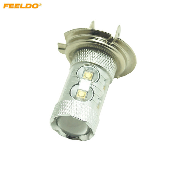 FEELDO 2PCS Auto White H7 50W Ultra 10-R3 SMD Brigt Chip Headlight Car LED Light Lamp #4671