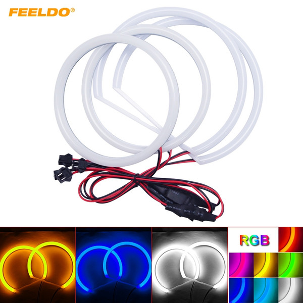 FEELDO Car Xenon Cotton Angel Eyes Halo Ring Light DRL For Mitsubishi Lancer Non Projector Headlight #986