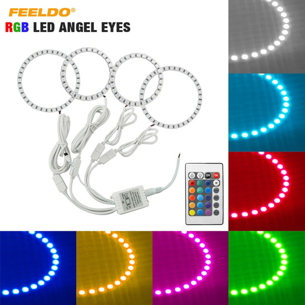 FEELDO Car RGB Multi-Color LED Angel Eyes Halo Ring Lighting Kit For Hyundai Tiburon(00-01) Headlight #3248