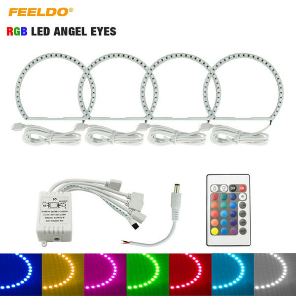 FEELDO Car RGB LED Angel Eyes Halo Ring Light Wireless Remote Control for BMW E46(98-01) Vorfacelift Headlight #3200