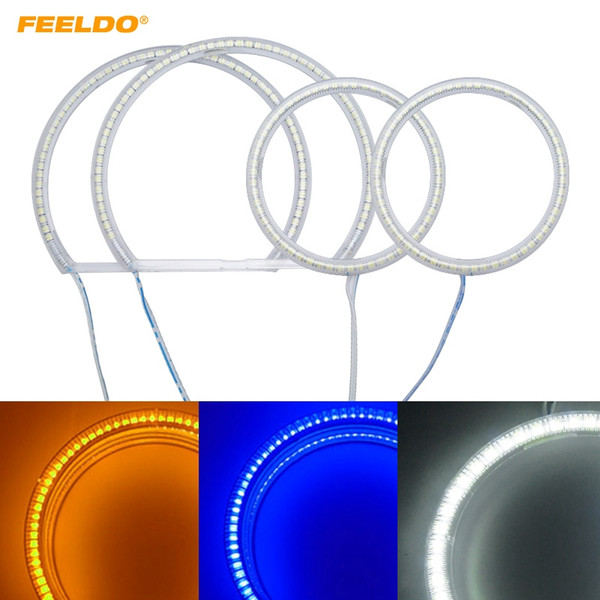 FEELDO Auto SMD Angel Eyes Light Halo Ring For Mitsubishi Lancer X Headlight Lamp #985