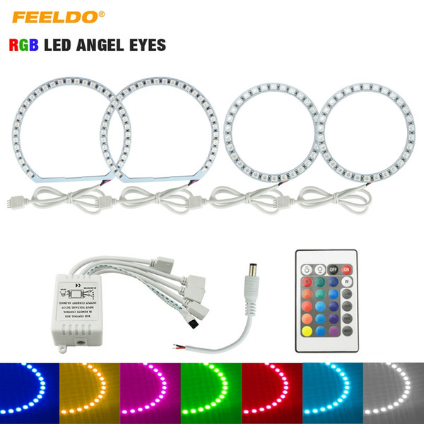 FEELDO Car RGB Multi-Color LED Angel Eyes Halo Ring Lighting Kit For Hyundai Elantra(01-03)/Elantra 07 #3236