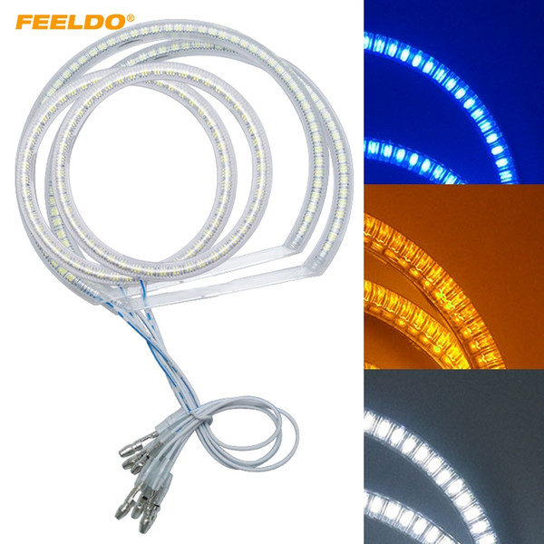 FEELDO 4pcs/Set Car LED Halo Rings Angel Eyes DRL Head Lamp For Hyundai Elantra(01-03)/Elantra 07 #3242