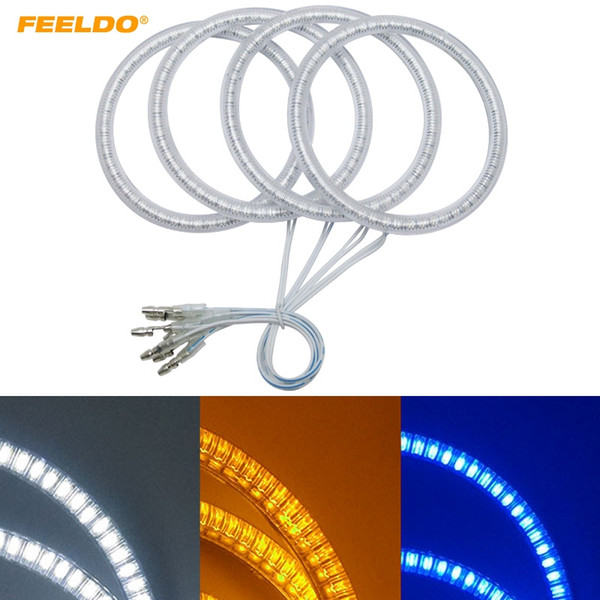 FEELDO 4pcs/Set Car LED Halo Rings Angel Eyes DRL Head Lamp For Volvo S40 #5272