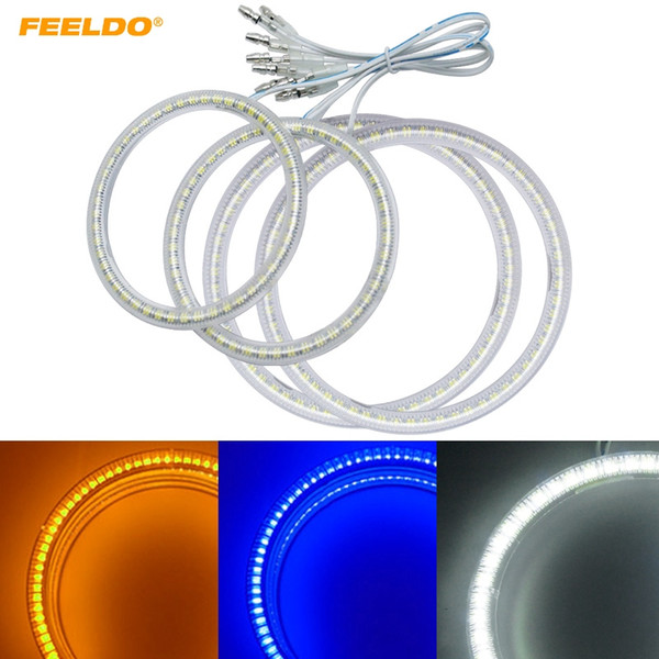 FEELDO 4pcs/Set Car LED Halo Rings Angel Eyes DRL Head Lamp For Hyundai Elantra(04-06) #3217