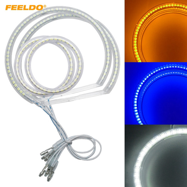 FEELDO 4pcs/Set Car LED Halo Rings Angel Eyes DRL Head Lamp For Hyundai Getz (02-05) #3712