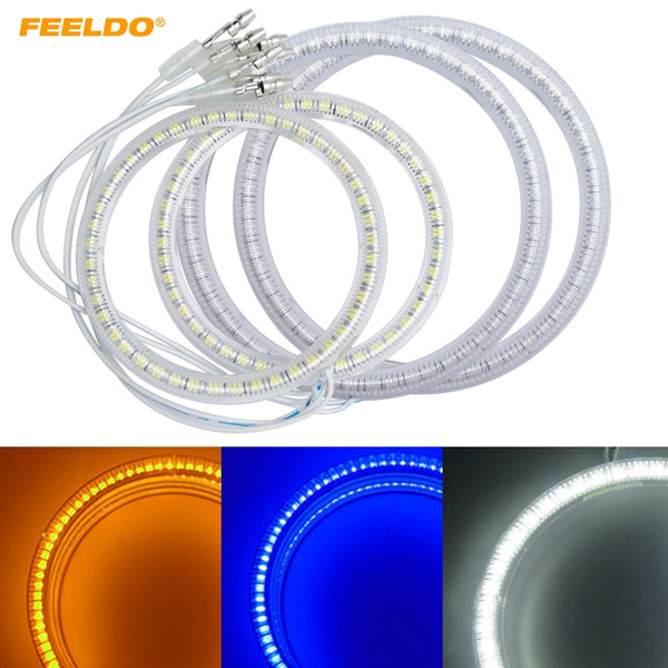 FEELDO Auto SMD Angel Eyes Light Halo Rings DRL For VOLKSWAGEN PASSAT Headlight 3-Color #3877