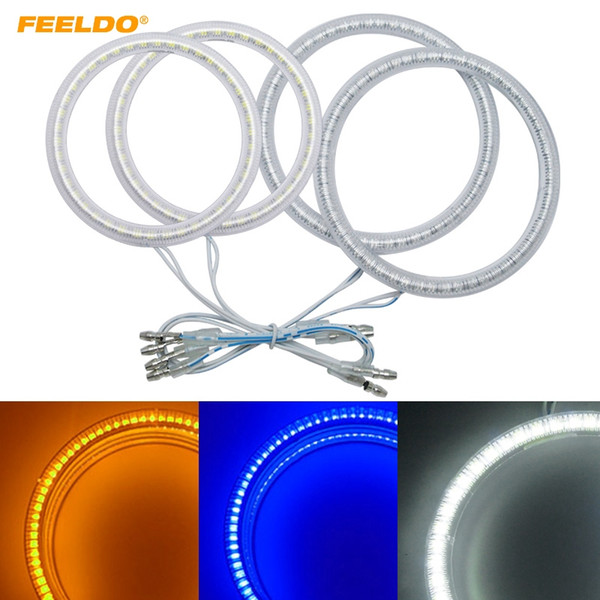 FEELDO 4pcs/Set Car LED Halo Rings Angel Eyes DRL Head Lamp For Hyundai Tiburon(03-06)/Sonata (02-05)/i30 (08-11) #3246