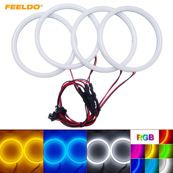 FEELDO Car Xenon Cotton Angel Eyes Halo Ring Light For BMW E30/E32/E34 Headlight Car Styling #4615