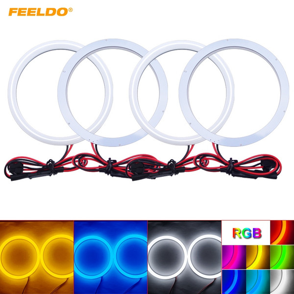 FEELDO Car Xenon Cotton Angel Eyes Halo Ring Light For Ford Focus 08+ Bi-Xenon Headlight DRL #3318