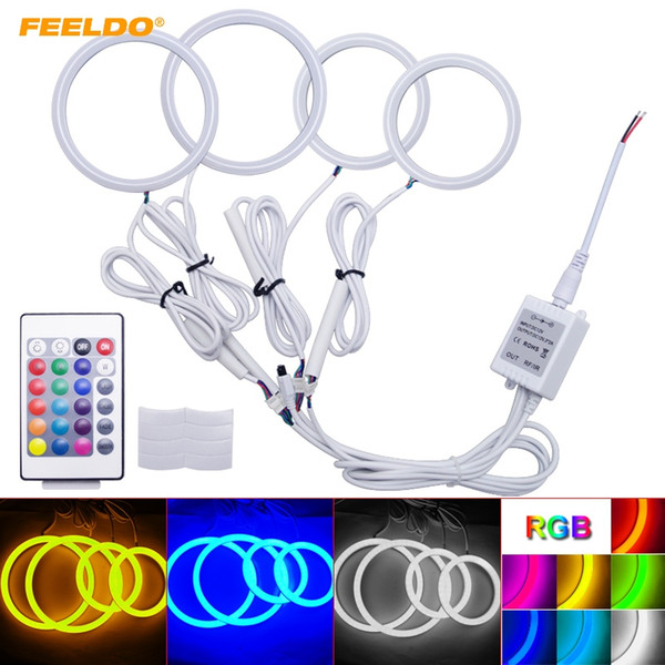 FEELDO Car Xenon Cotton Angel Eyes Halo Ring Light DRL For BYD F0/F1 Headlight #1222