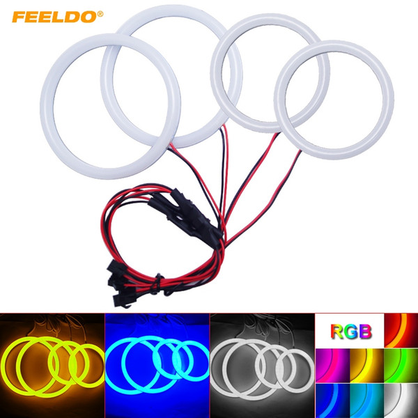 FEELDO Car Xenon Cotton Angel Eyes Halo Ring Light DRL For BYD F6 Headlight #1244