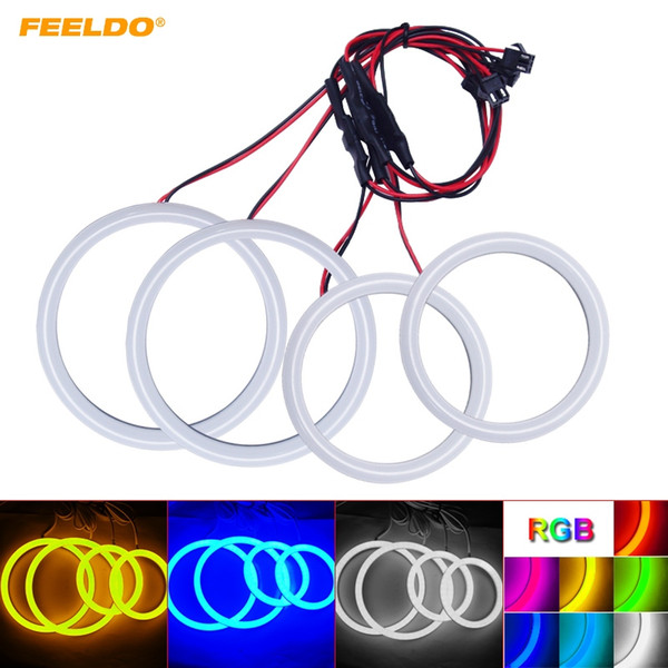 FEELDO Car Xenon Cotton Angel Eyes Halo Ring Light For Hyundai Tiburon/Sonata/i30 Headlight DRL #3244