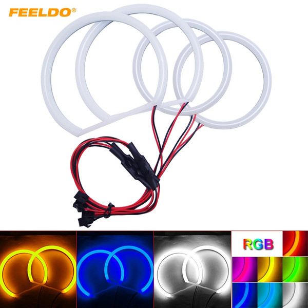 FEELDO Car Xenon Cotton Angel Eyes Halo Ring Light For Ford Focus 08+ Headlight DRL Light #3600