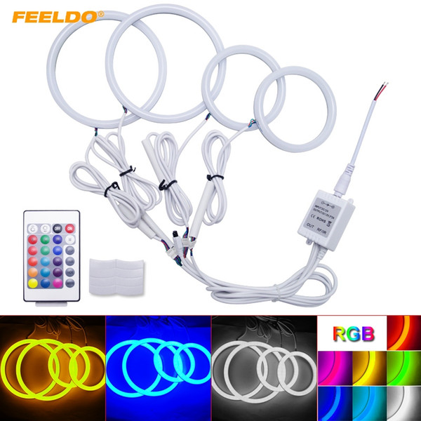 FEELDO Car Xenon Cotton Angel Eyes Halo Ring Light For Volkswagen Golf 4 Headlight Car Styling #3773