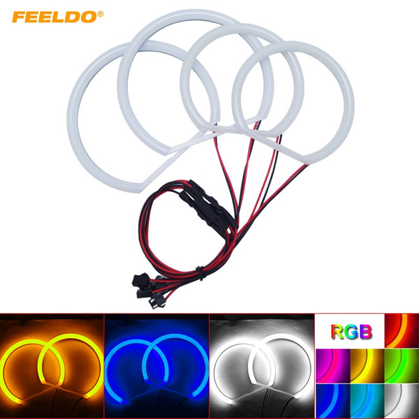 FEELDO Car Xenon Cotton Angel Eyes Halo Ring Light For E46/5 E46 Compact(2000-2004) E83/X3 Headlight Car Styling #4304