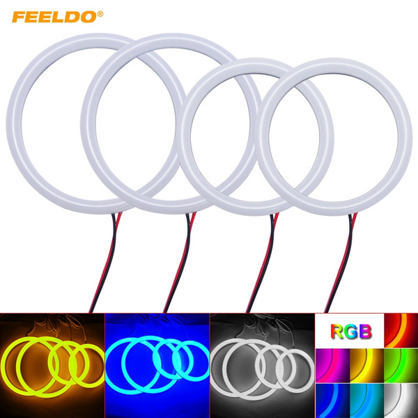 FEELDO Car Xenon Cotton Angel Eyes Halo Ring Light For VW Magotan LED Headlight Car Styling #4697