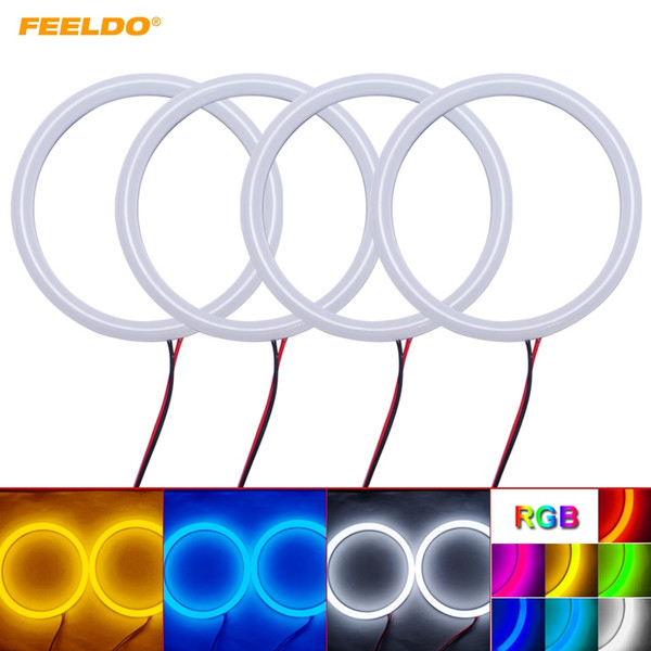 FEELDO Car Xenon Cotton Angel Eyes Halo Ring Light For Volvo S40 LED Headlight Car Styling #5270