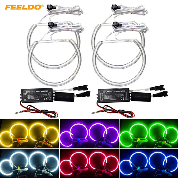 FEELDO Car CCFL Halo Rings Angel Eyes LED Headlights for BMW E39 OEM Angel Eyes DRL Light 6-Color #3298