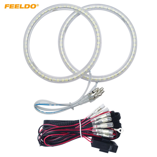 FEELDO Auto SMD Angel Eyes Light Halo Ring For Subaru Legacy Headlight Lamp 3-Color #992