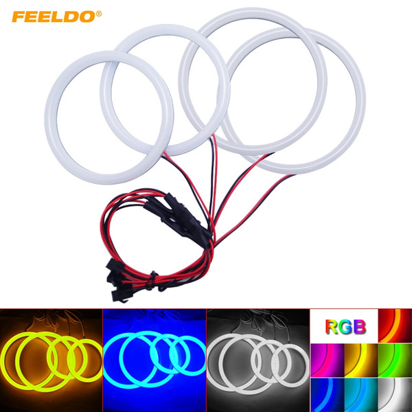 FEELDO Car Xenon Cotton Angel Eyes Halo Ring Light For Ford Focus 05+ Headlight Car Styling #3667