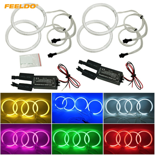 FEELDO Car CCFL Halo Rings Angel Eyes LED Headlights for BMW E32 E34 E30 DRL Car-Styling 6-Color #4164