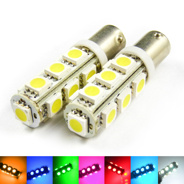 FEELDO 50PCS 7-Color BA9S T4W 1895 5050 13SMD 13LED Lamp Car Side LED Light Bulbs Door Light 12V #3411