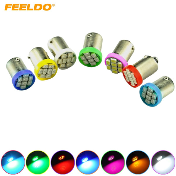 FEELDO 50PCS 7-Color T4W BA9S 8-LED 1206SMD Interior Car LED Light Reading Dome Lamps Marker Light DC12V #1532