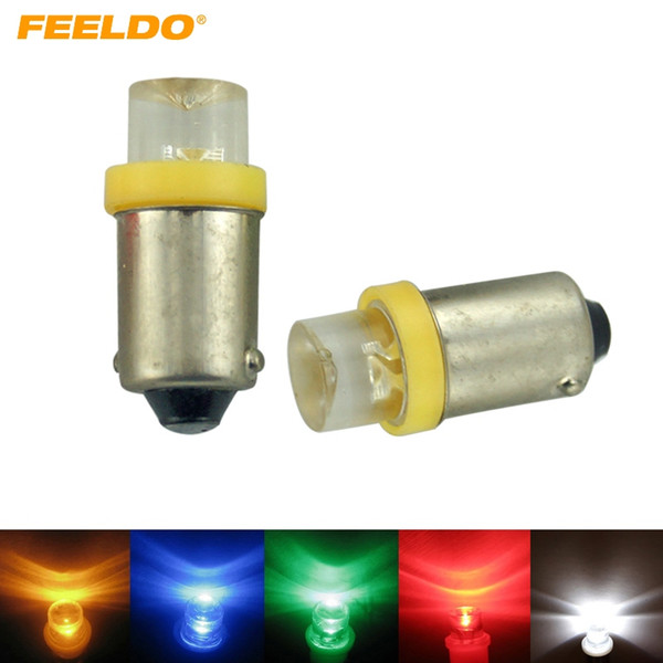 FEELDO 10PCS 5-Color BA9S W5W 1895 Car LED Indicator Light Interior Lamps Concave Bulbs DC12V #1649