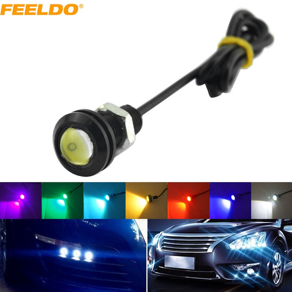 FEELDO 3W Lens Ultra-thin 18mm Car LED Eagle Eye Tail light Backup Rear Lamp DRL Light 7 Colors #1020