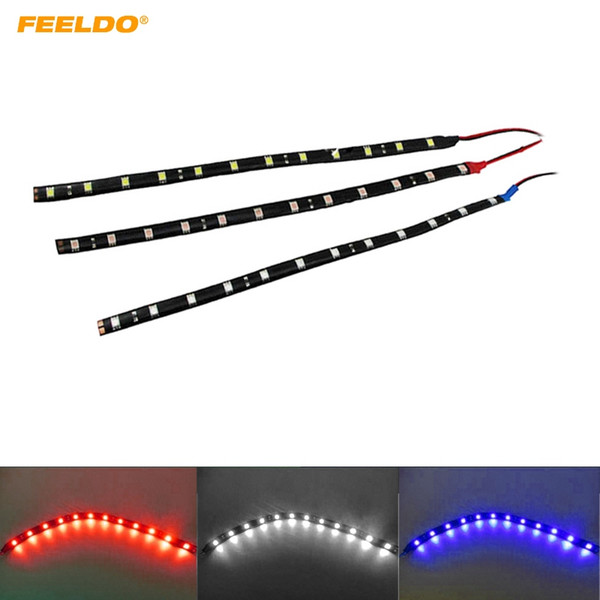 FEELDO 10PCS 30cm Blue/Red/White 12-5050SMD Car LED Daytime Running Light Strip #1569