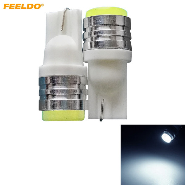 FEELDO 50PCS White Car T10 194 168 Interior 2W Ceramic LED Bulb Light Reading Light Lamp Bulb Styling Lamp DC12V #4665