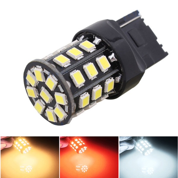 FEELDO 2PCS T20 7440 33LED 2835smd Car Brake Parking Lights Turn Signal Daytime Running LED Light 3-Color #1715