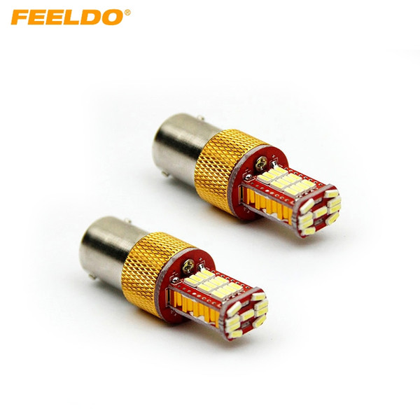 FEELDO 2PCS 12V DC Cool White Car 1156 BA15S 4014-Chip 33SMD LED Brake Tail Stop Fog LED Light Headlight #2717