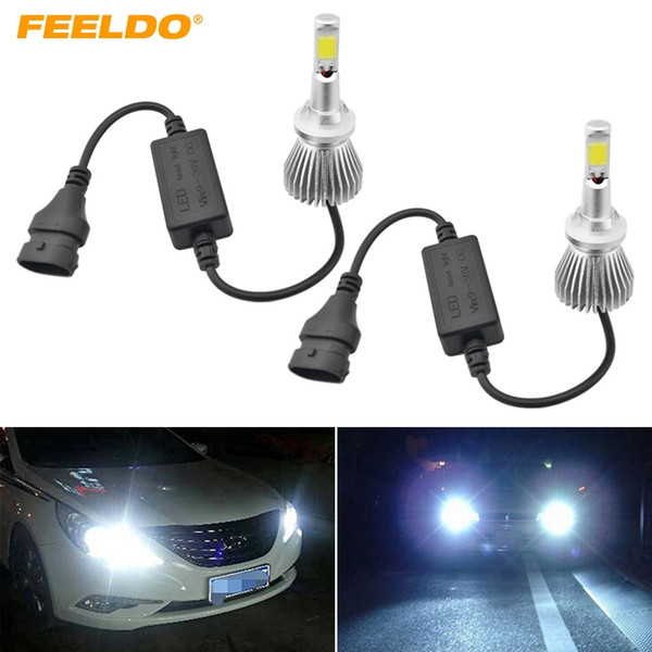 FEELDO Super White 880/881 60W 6400LM Car COB LED Headlight Kit Fog Lamp Bulbs Light Xenon 6000k #2871