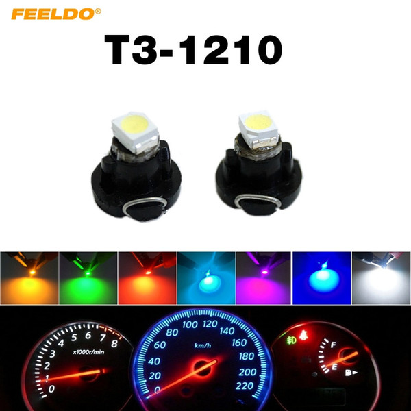 FEELDO 50PCS DC12V T3 1210/3528 Chip 1LED Car Dashboard Meter Panel Light Bulb LED light Bulbs 7-Color #4448