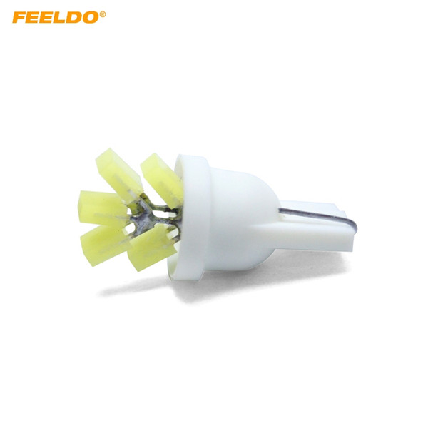 FEELDO 10PCS White Car T10 194 W5W COB 5SMD LED Lights Tree Shapes Car Side Wedge Clearance Reading Light Lamp #4652