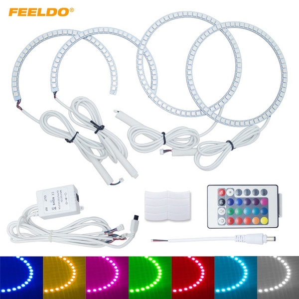 FEELDO 4pcs/set Car LED RGB Angel Eyes Halo Ring Light Wireless Remote for Lexus IS200/300/Toyota Altezza/Altezza Gita (Japan)#1086