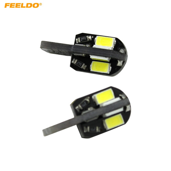 FEELDO 50PCS T10 194 168 W5W 5730SMD 8LED Canbus No-Error Car Side Wedge LED Light Bulbs #5297