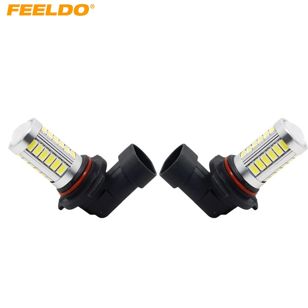 FEELDO 2PCS White Car 12V 9006/HB4 33SMD 5630 LED Fog Light Bulb Lamp #4373