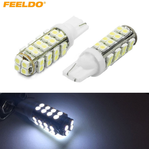 FEELDO 10PCS Super White T10 W5W 36LED 1206 36SMD Wedge Car LED Light Bulbs Door Light Reading Light #3997