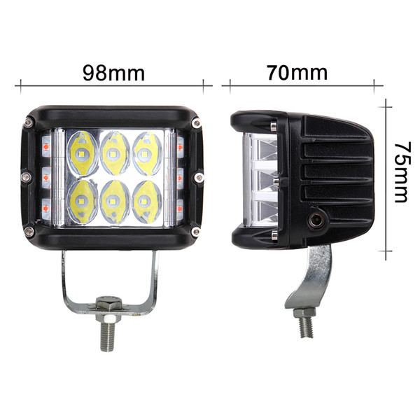 ECAHAYAKU 1PCS 60W 4 Inch Cube Pod LED Work Light Bar 12V 24V SPOT FLOOD for 4x4 OFF-ROAD ATV TRUCK BOAT Driving Lights