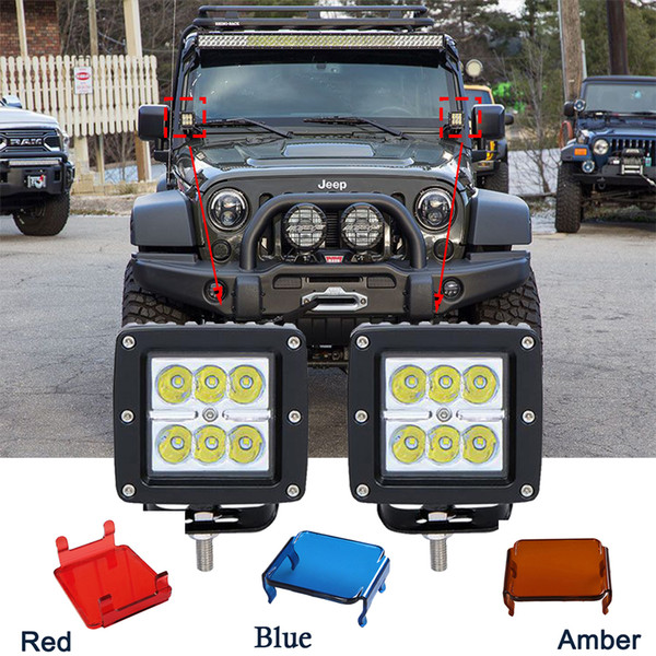 ECAHAYAKU 1pcs 18w 4 inch Led Work Light Off Road Offroad Lamps fog Driving Lights Lamp Flush Cover Super Flush mount Off-Road Lighting