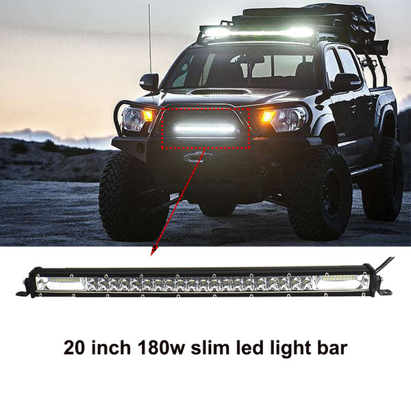 ECAHAYAKU 180W 21 INCH Waterproof IP67 slim Work Light LED Light Bars COMBO Beam for Work Driving Offroad Boat Car Tractor Truck ATV