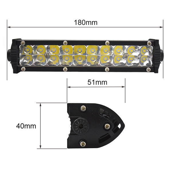 ECAHAYAKU 7inch LED Work Light Bar 60W SpotBeam 12V 24V OffRoad LED bar 4WD ATV UTV UAZ UTE Motorbike Boat fog driving lights