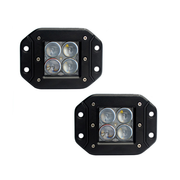 ECAHAYAKU 2pcs 20W LED Work Light Bar Flush Mount Cube Pod 4D fog lights Off-road Driving for SUV ATV 4x4 Truck Trailer Jeep