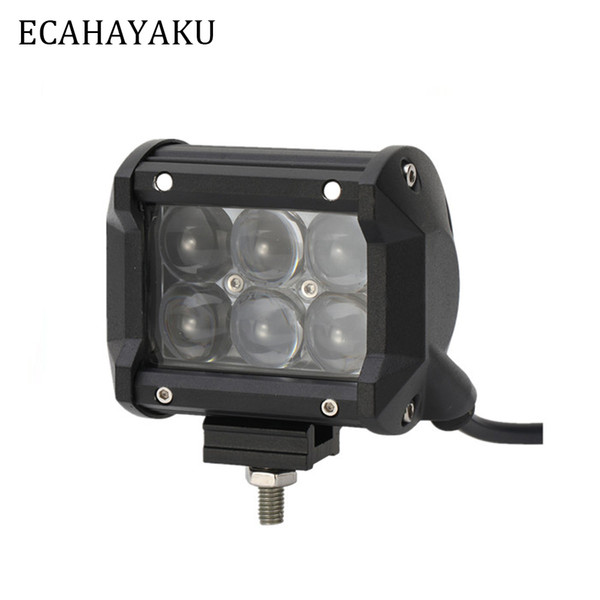 ECAHAYAKU 1pcs 4 inch 30W 4D LED Work Light Bar for Tractor Boat Off-Road 4WD 4x4 Truck SUV ATV Spot Flood Beam 12V 24v fog lamp