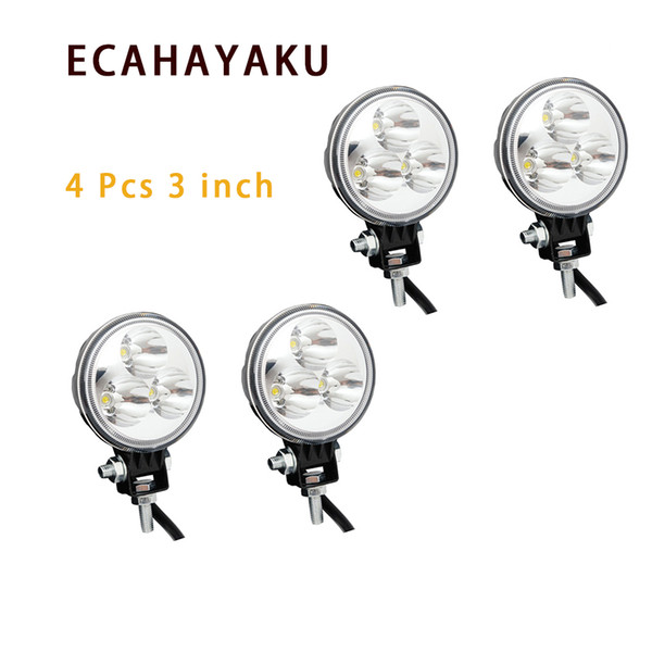 ECAHAYAKU 4pcs 9W LED Work Lamp Off-Road Light Bar Spot Flood Beam Work Light for Truck,Jeep ATV UTV SUV 4x4 boat 4WD